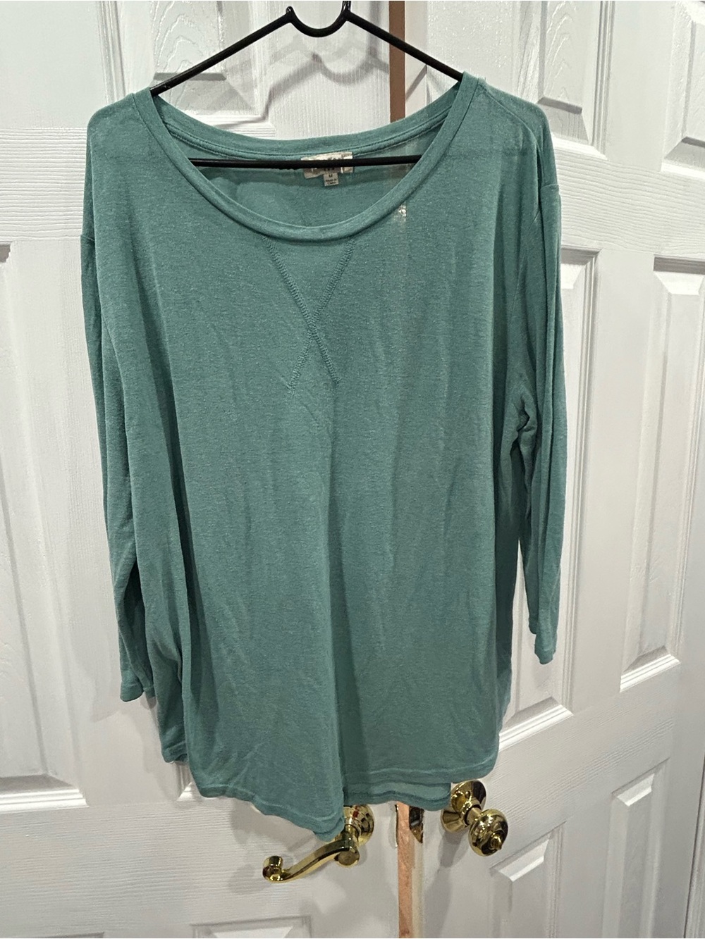 Umgee Teal Scoop Neck Long Sleeve Top